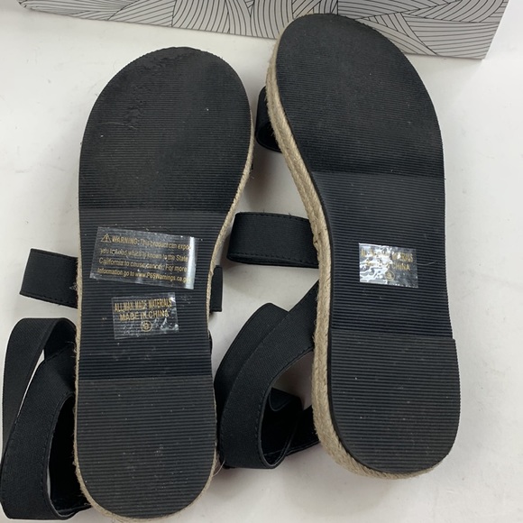 Chase + Chloe Jenea Espadrille Sandals Black Tan Size 9 New NWT - Picture 8 of 13
